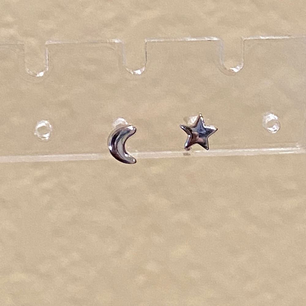 Sterling Silver Moon and Star Earrings